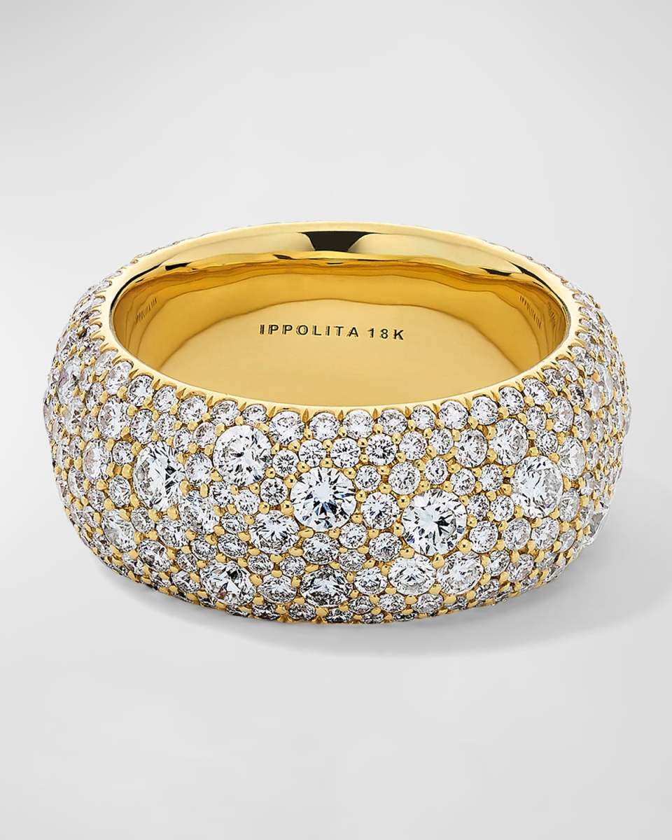 18K Stardust Dune Ring with Pave Diamonds